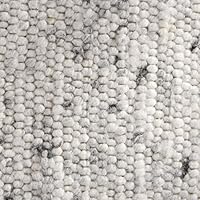 TaraCarpet Landhaus Teppich Fjord - Schurwolle Handwebteppich 90x180 Cm Natur