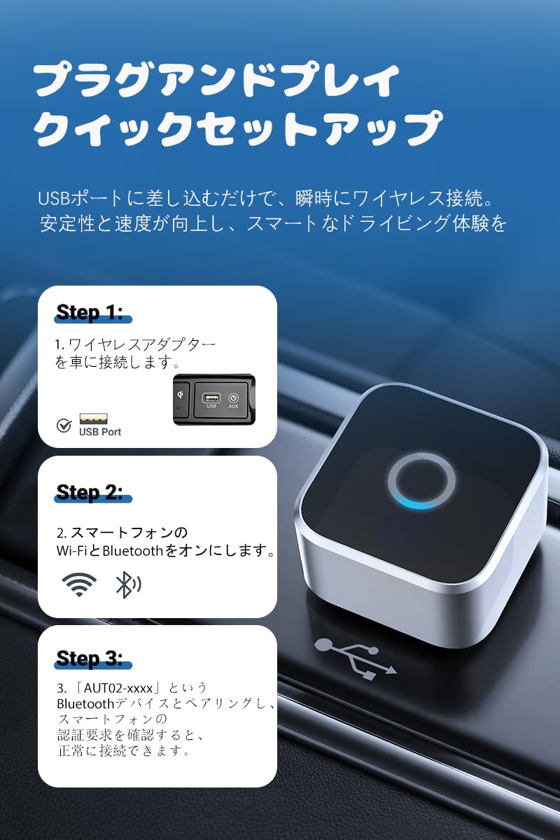 Amazon.co.jp: ZESLEY 最新型ミニ CarPlay Android Auto ワイヤレス