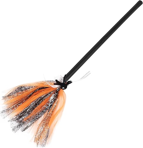 SUPVOX Escoba de bruja, escoba de bruja, red de hilo de plástico para mago volador, escoba voladora para Halloween, accesorios de cosplay para