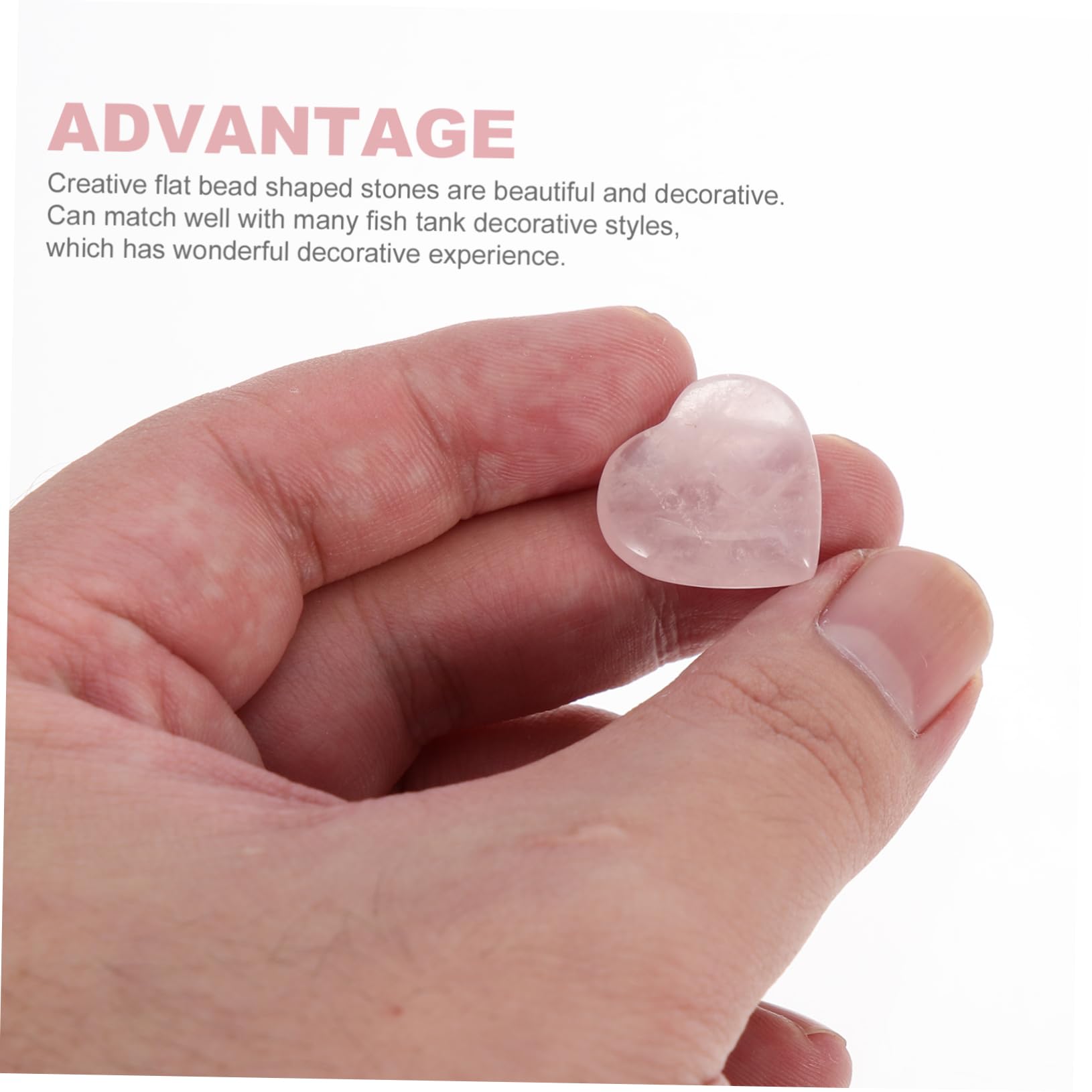 Cabilock 2 Juegos Pecera Paisajismo Piedra Piedras Rosas Guijarros De Corazón De Acuario Gemas Rosadas del Corazón del Amor Joya Decoración Guijarro Rosa Corazón Cristal 30 Piezas * 2