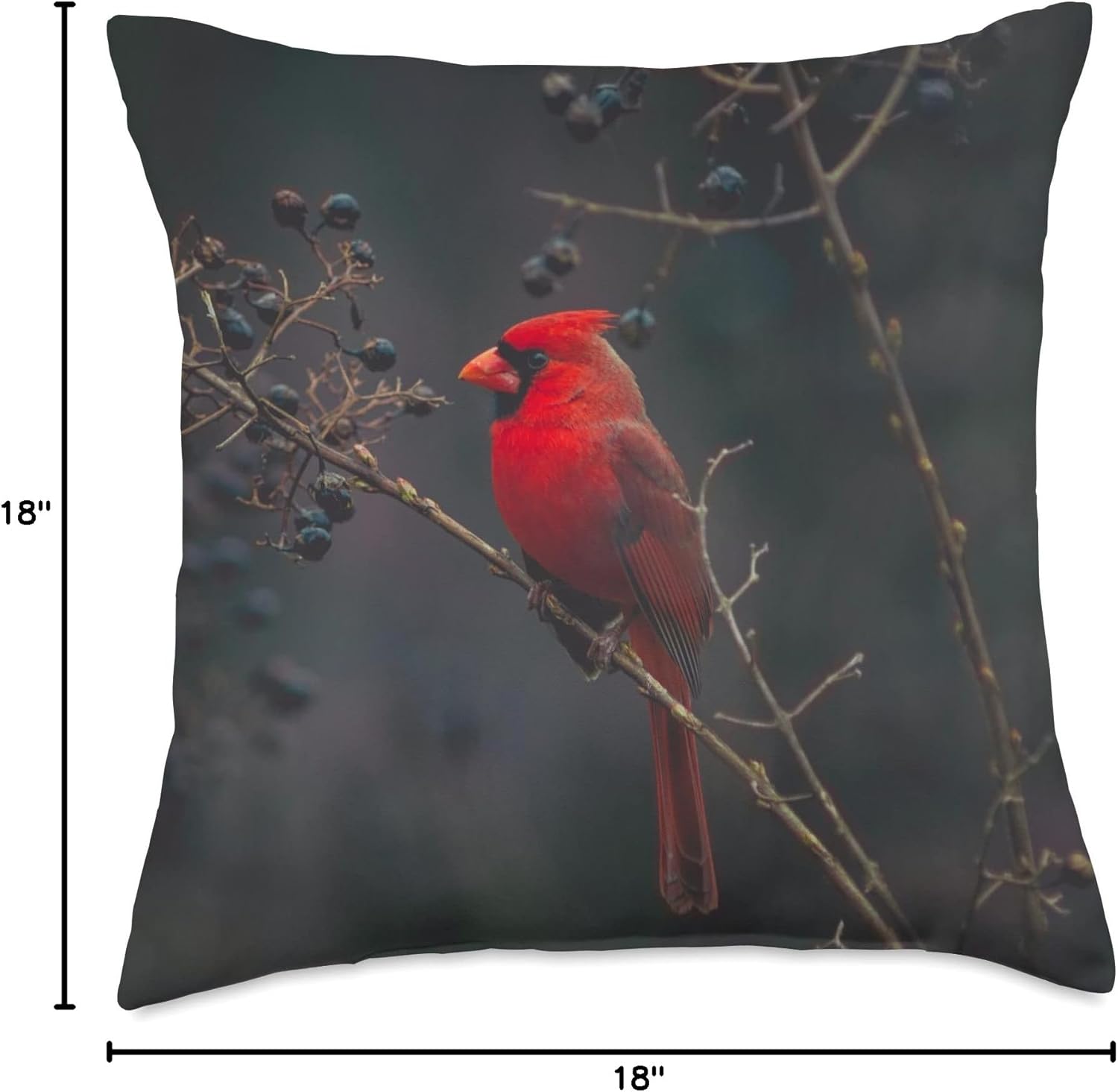 Cardinal Bird Throw Pillow