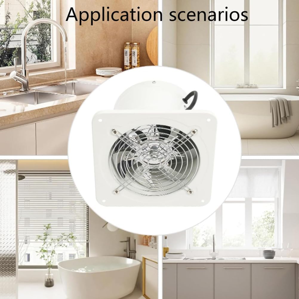 6 inches, Low Decibel Powerful Ventilation Fan 6-7 Inch Small High Air Flow Home Kitchen Exhaust Fan Can Quickly Remove Oil Fumes and Odors 40W-50W