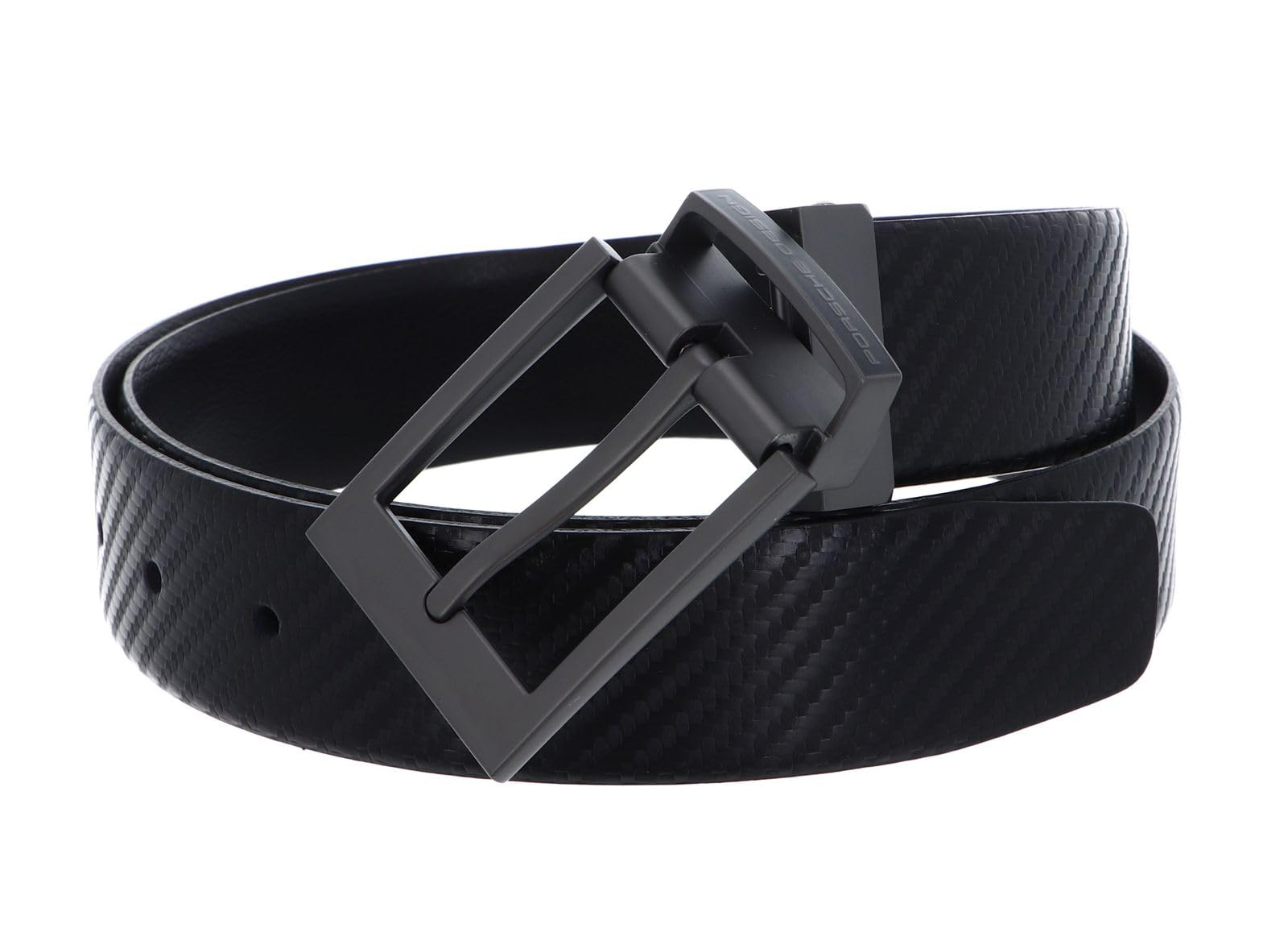 Porsche Design Leder Gürtel Business Traveller Buckle Belt Reversible 3,5 W120 Black - Black schwarz kürzbar wendbar