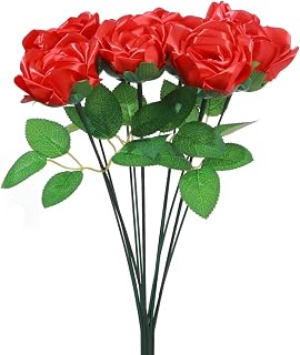 LatinaFlorista 105Pcs Premade Satin Ribbon Rose Petals Kit Half-Finished Complete Set for Eternal Rose Ramos Forever Flowers Bouquets(Need Assembly) for Wedding,Anniversary,Birthday Valentine's Day