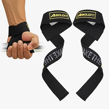Boldfit Weight Lifting Straps Wrist Supporter For Gym Accessories For Men & Women Premium Wrist Strap For Gym Wrists Support Deadlift Strap Weightlifting Straps For Grip 1 Pair - Elevate Black
