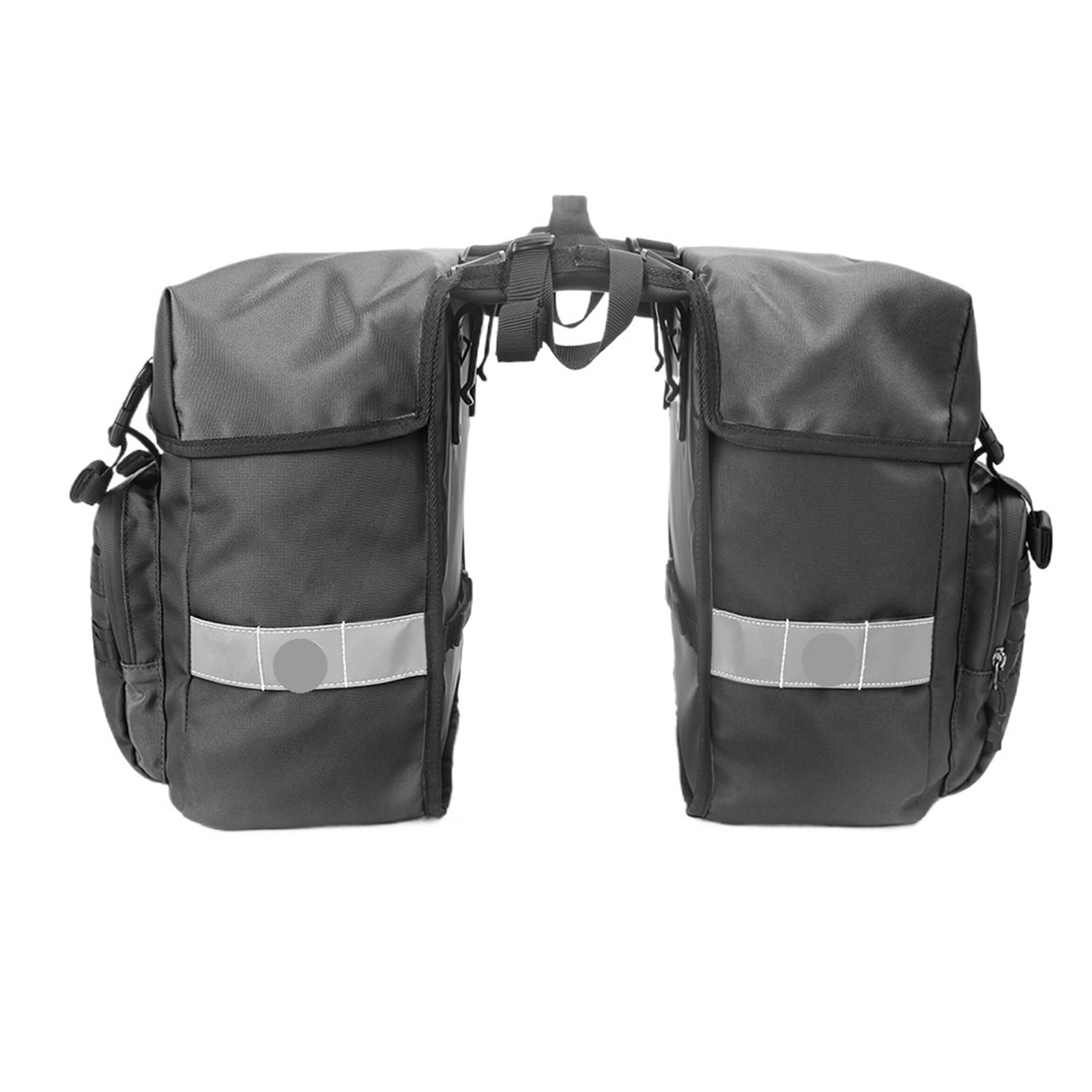 Fahrradtasche Fahrrad-Gepäcktasche, 40 l, großes Fassungsvermögen, doppelseitige Fahrrad-Gepäckträgertasche, wasserdichte Heck-Gepäcktasche mit Regenschutz FüR FahrräDer(Black)