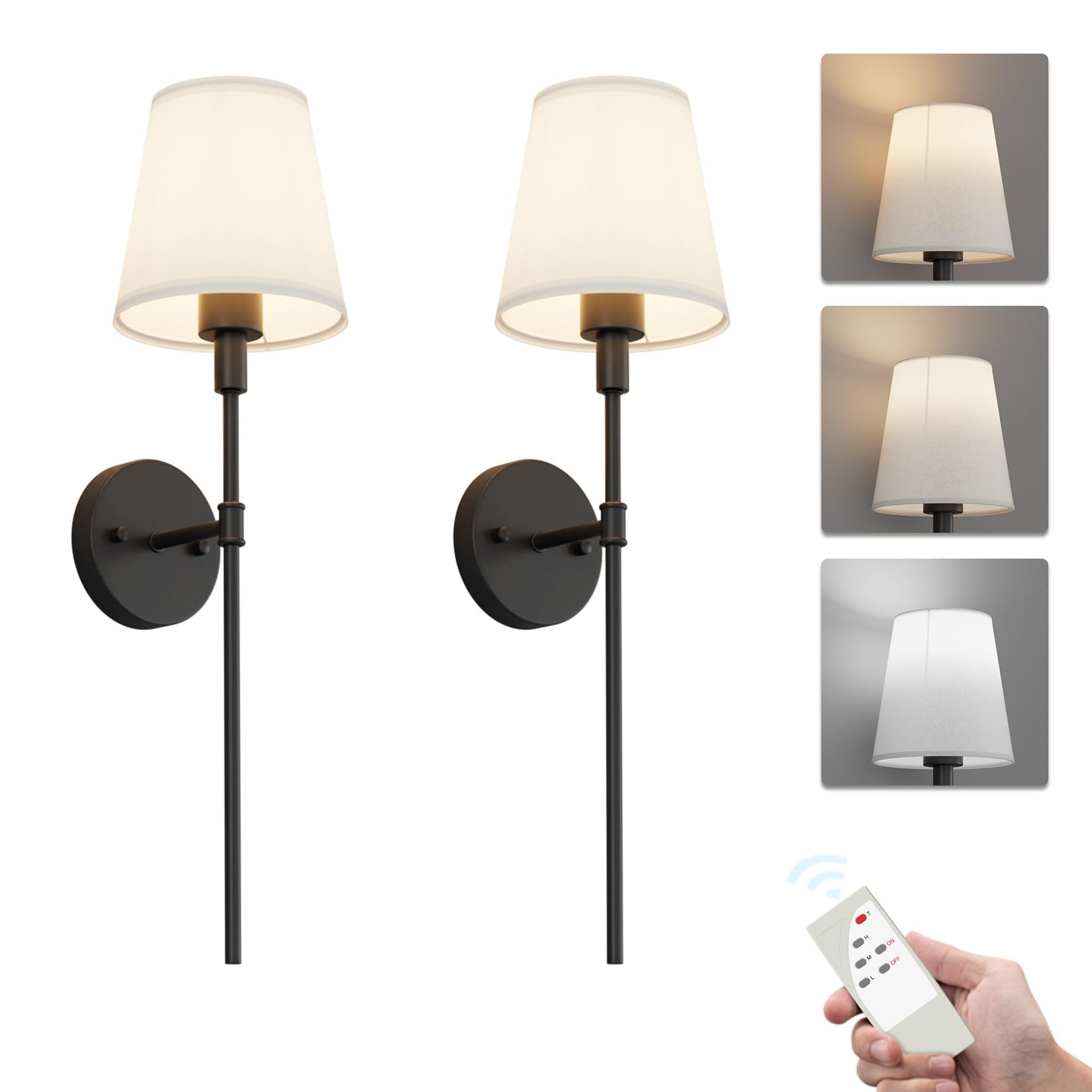 Snapklik.com : Coinmit Wall Lights Battery Operated Wall Sconce Set Of ...