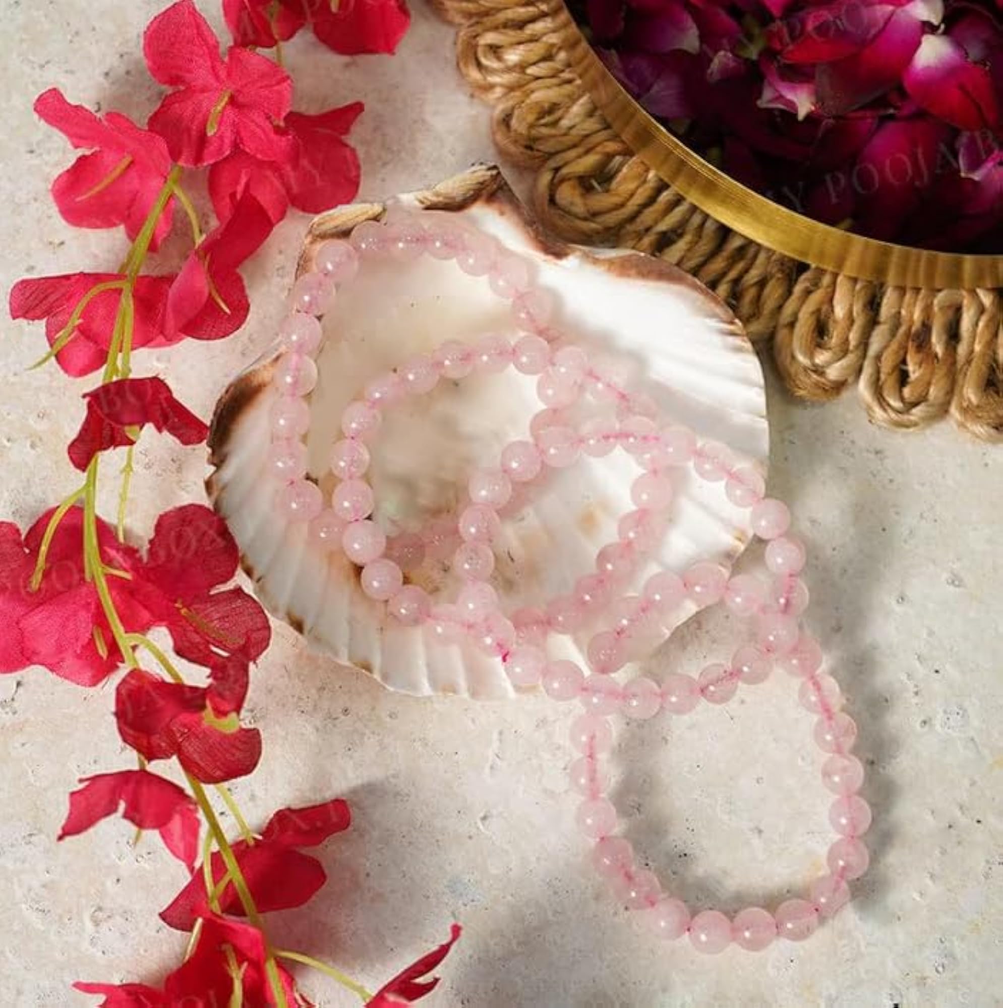 Natural Rose Quartz Bracelet, Certified