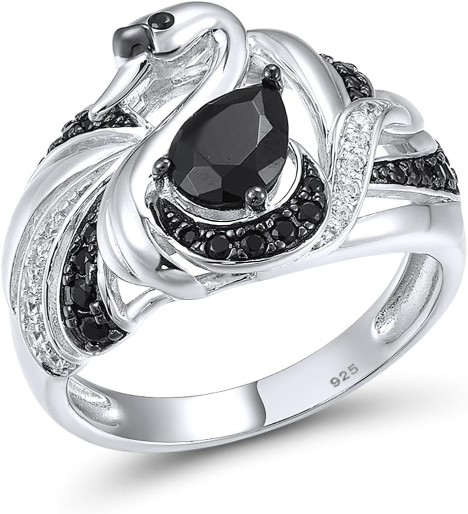 Santuzza 925 Sterling Silver Animal Ring Cubic Zirconia Rings