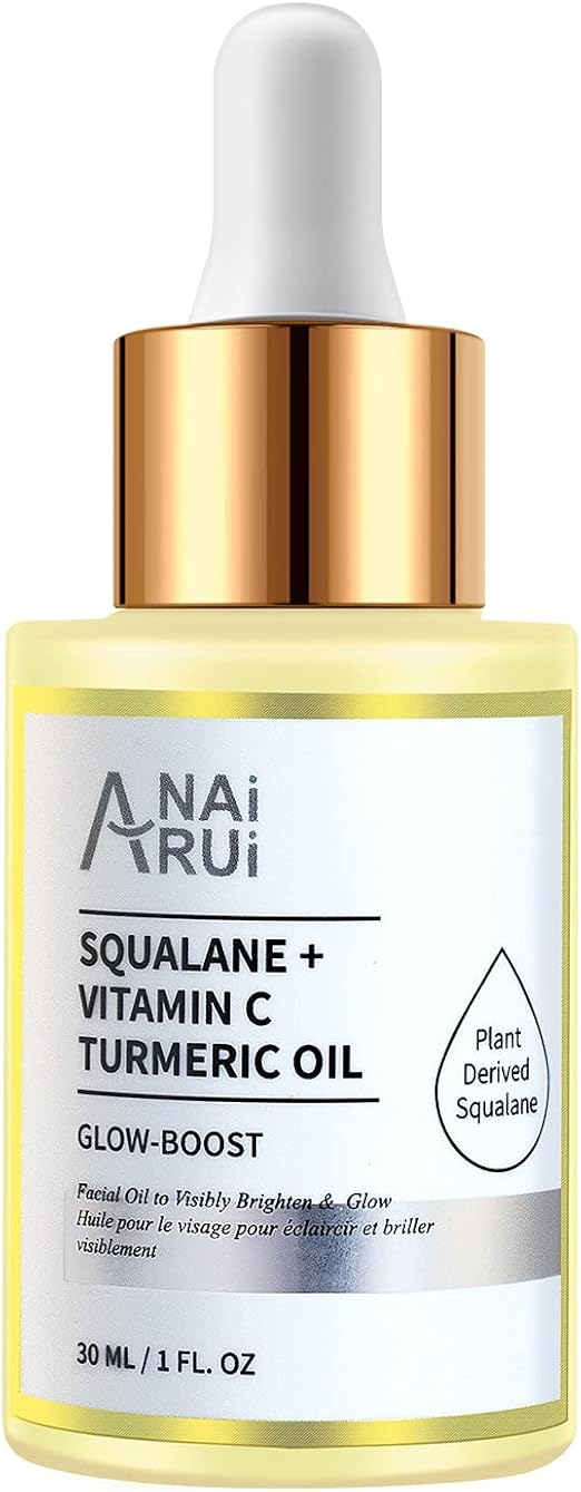 Squalane Turmeric Facial Oil Moisturizer for Face, Hydrates, Firms Skin