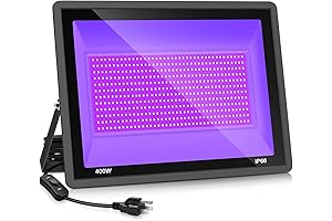 400W LED Neon Black Light, Outdoor Waterproof UV Floodlight for Glowing Effects