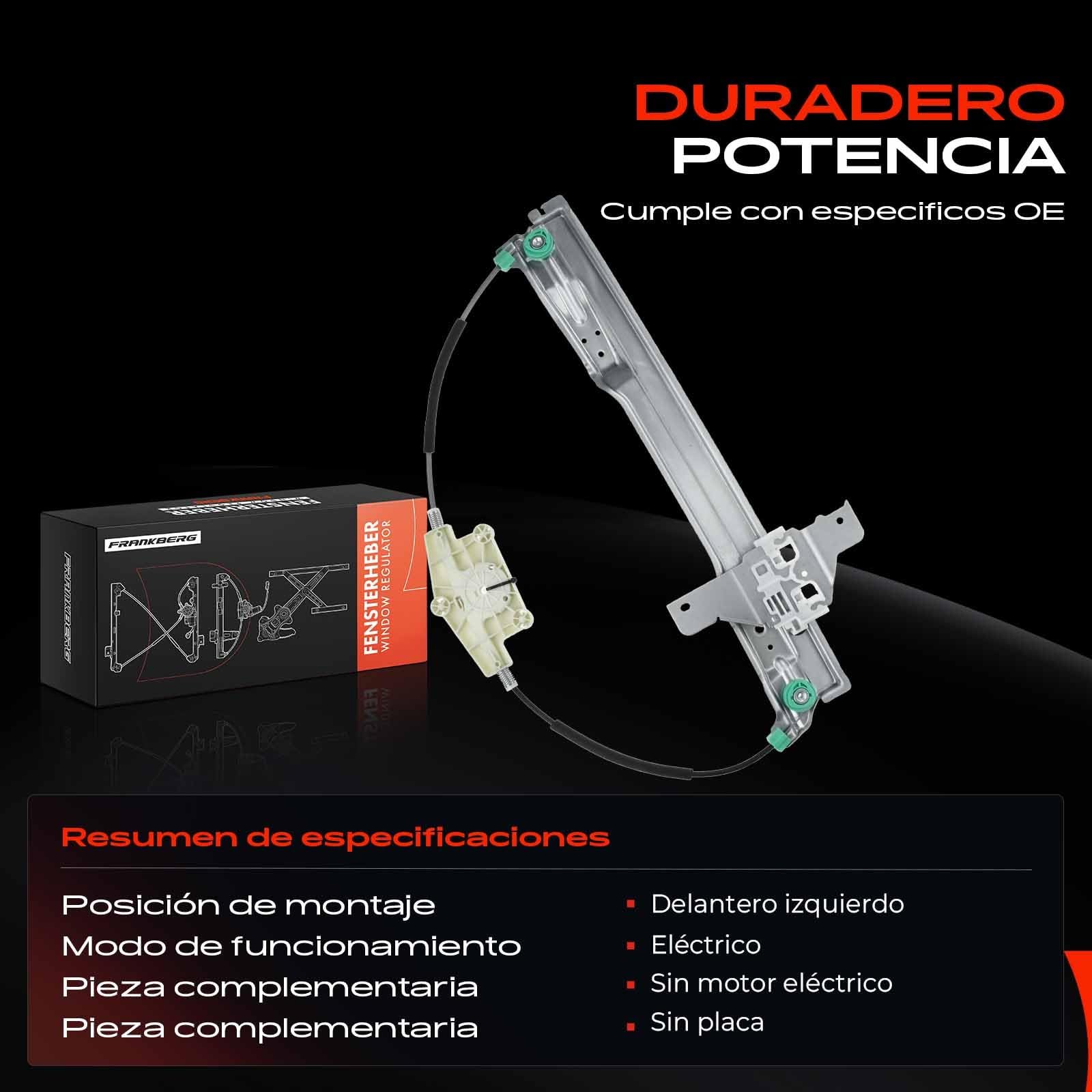 Frankberg Elevalunas Mecanismo elevalunas Eléctrico sin Motor Delantero izquierdo 4/5-Puerta Compatible con C4 I LC Compacto C4 Berlina Replace# 9221V1,9221CR