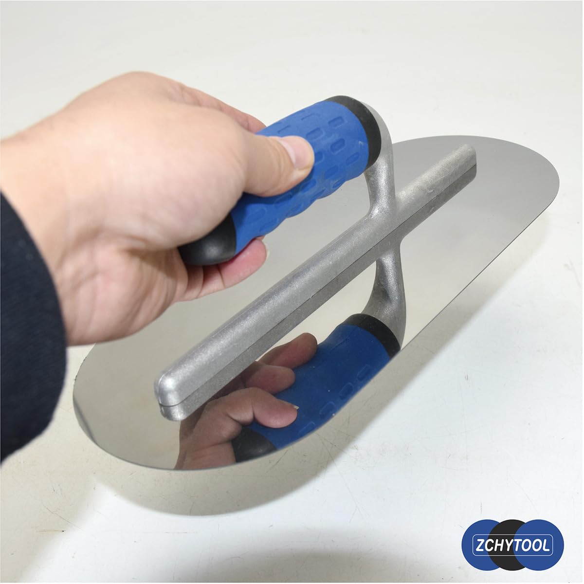 Frattazzo Lisciante Completamente Arrotondato 300 x 125 mm Acciaio Inossidabile Per Cemento Interno Ed Esterno Cazzuola Leggera Per Piscina