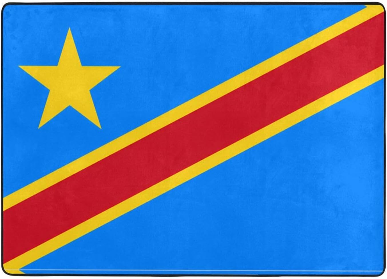 Flag of The Congo Printed Floor mat 80x58 inches, Non-Slip Decorative Carpet for Bedroom and Living Room