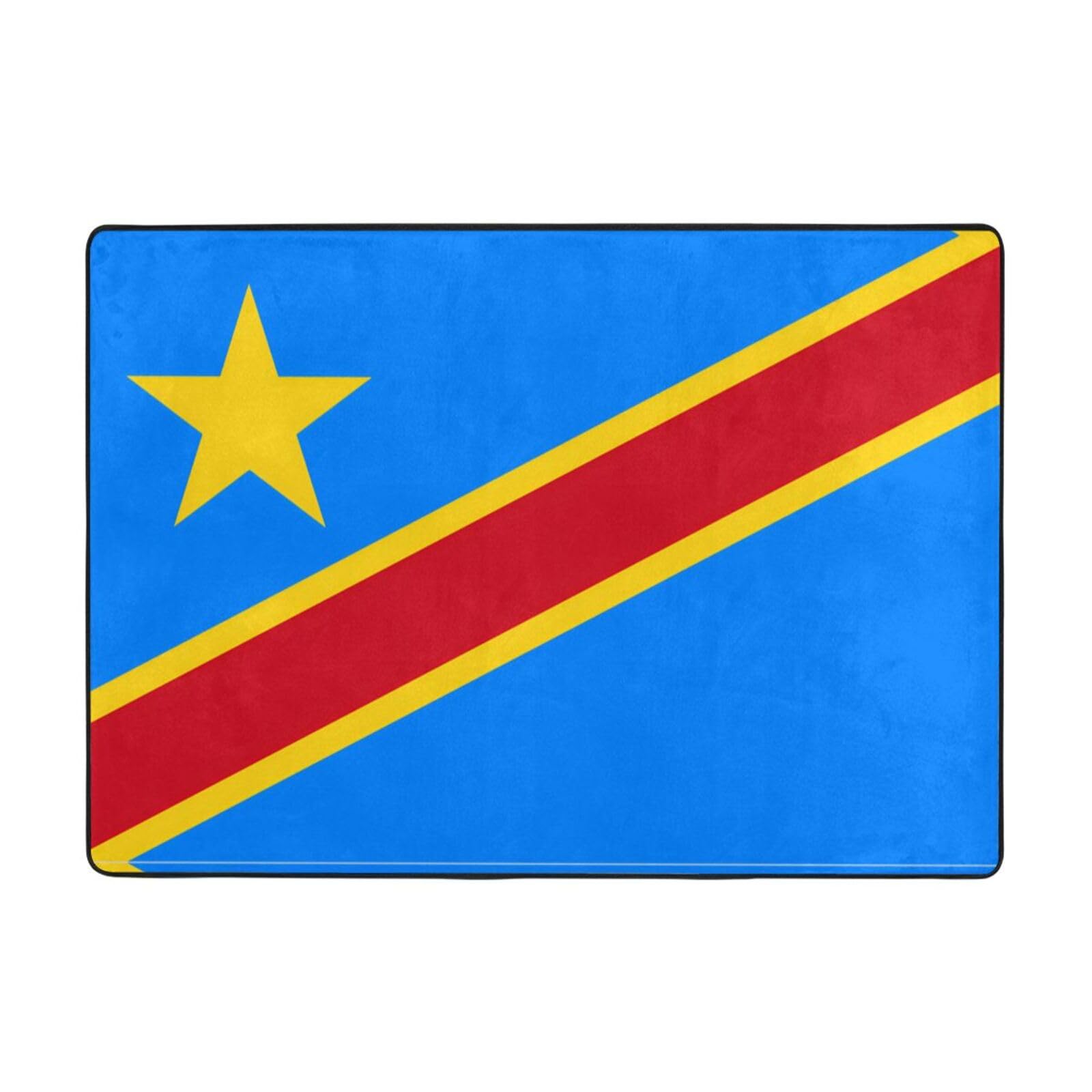 Tapis drapeau du Congo en flanelle grand format pour salon