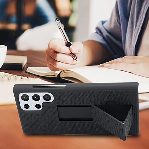 Miniatura 6 de Ailiber Funda para Samsung Galaxy S22 Ultra 5G, Galaxy S22 Ultra 5G Funda con protector de pantalla, clip giratorio para cinturón, soporte de