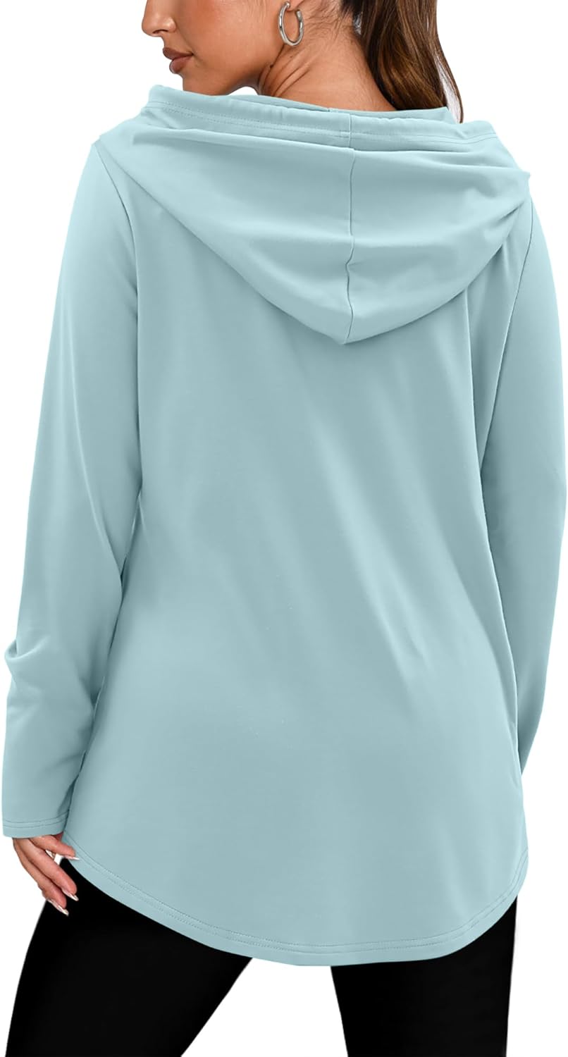 BETTE BOUTIK Womens Quarter Zip Tunic Hoodies Pullover Long Hooded Sweatshirts S-3XL - Image 5