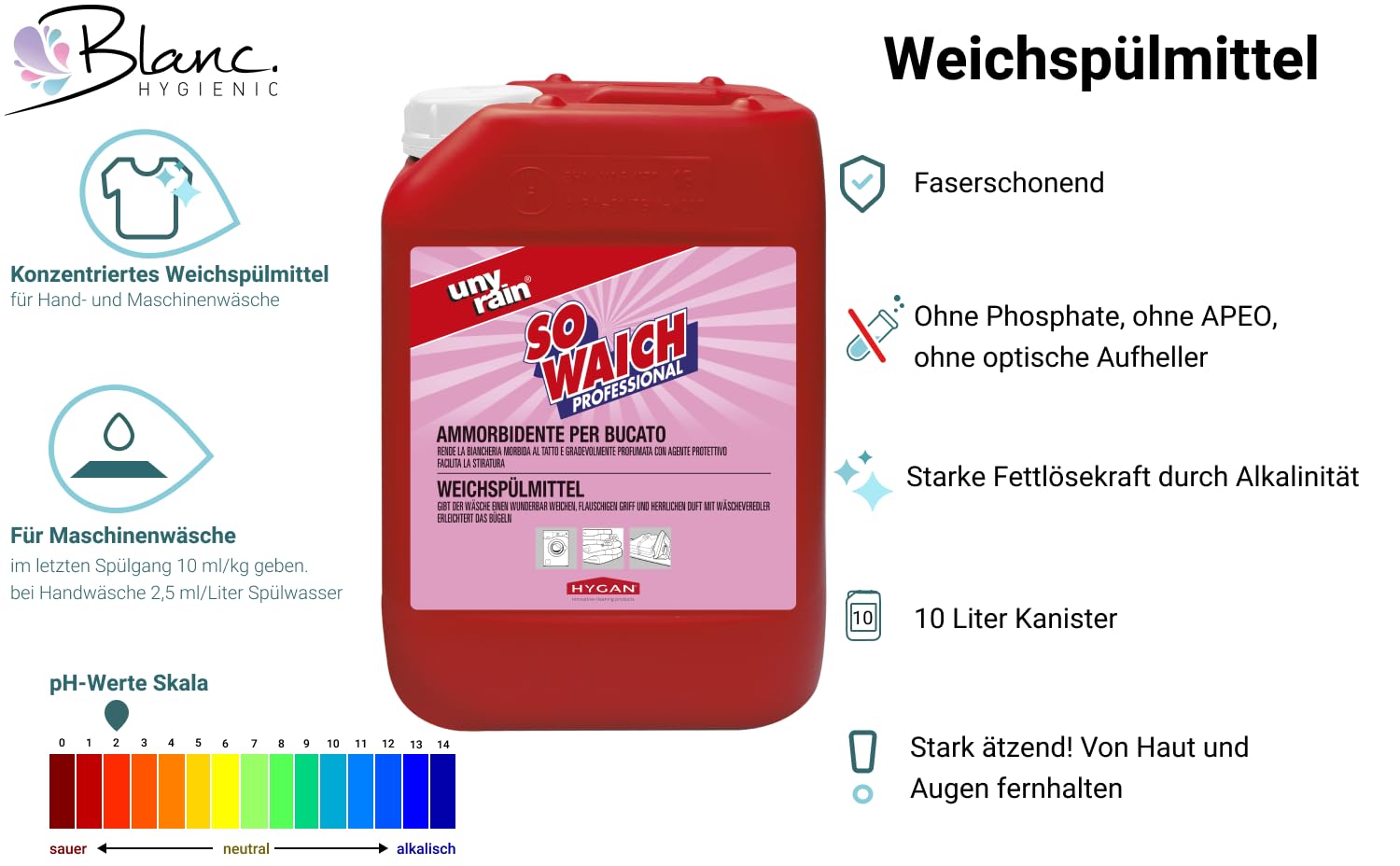 Profi-Weichspüler Konzentrat – 10 Liter mit Antistatik-Effekt