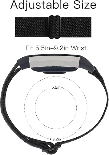 Miniatura 4 de YONWORTH - Banda elástica ajustable para reloj compatible con Fitbit Charge 2. Correa de nailon elástica, suave para muñecas. Pulsera deportiva de