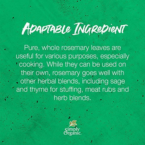 Simply Organic Whole Rosemary Leaf, Certified Organic | 0.21 Oz | Rosmarinus Officinalis L. #TOP3