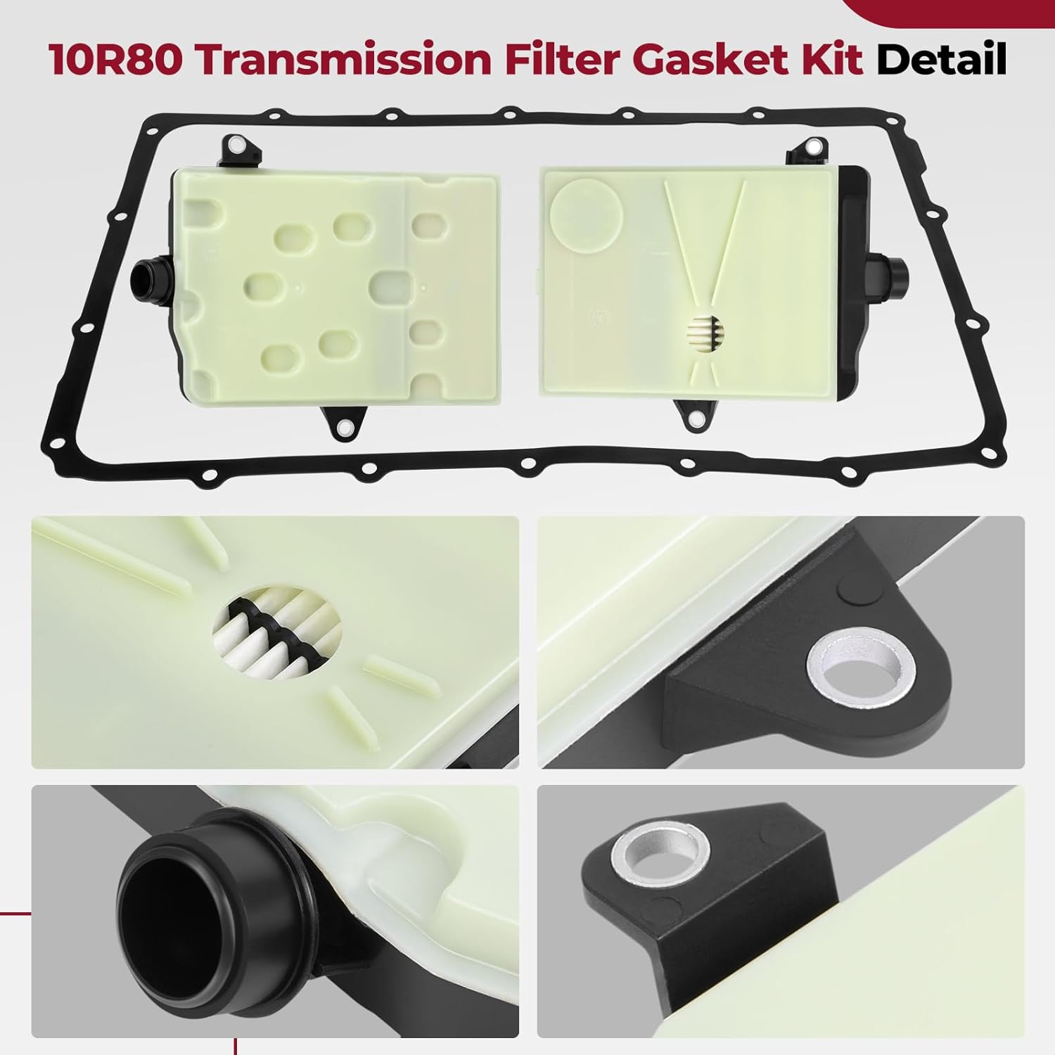 265-897 Transmission Oil Pan + 10R80 Ten Speed Transmission Filter Kit Compatible with 2017-2023 Ford F150, 2018-23 Expedition/Mustang/Lincoln Navigator, 19-23 Ranger, 21-23 Explorer FT202 HL3Z7A194A