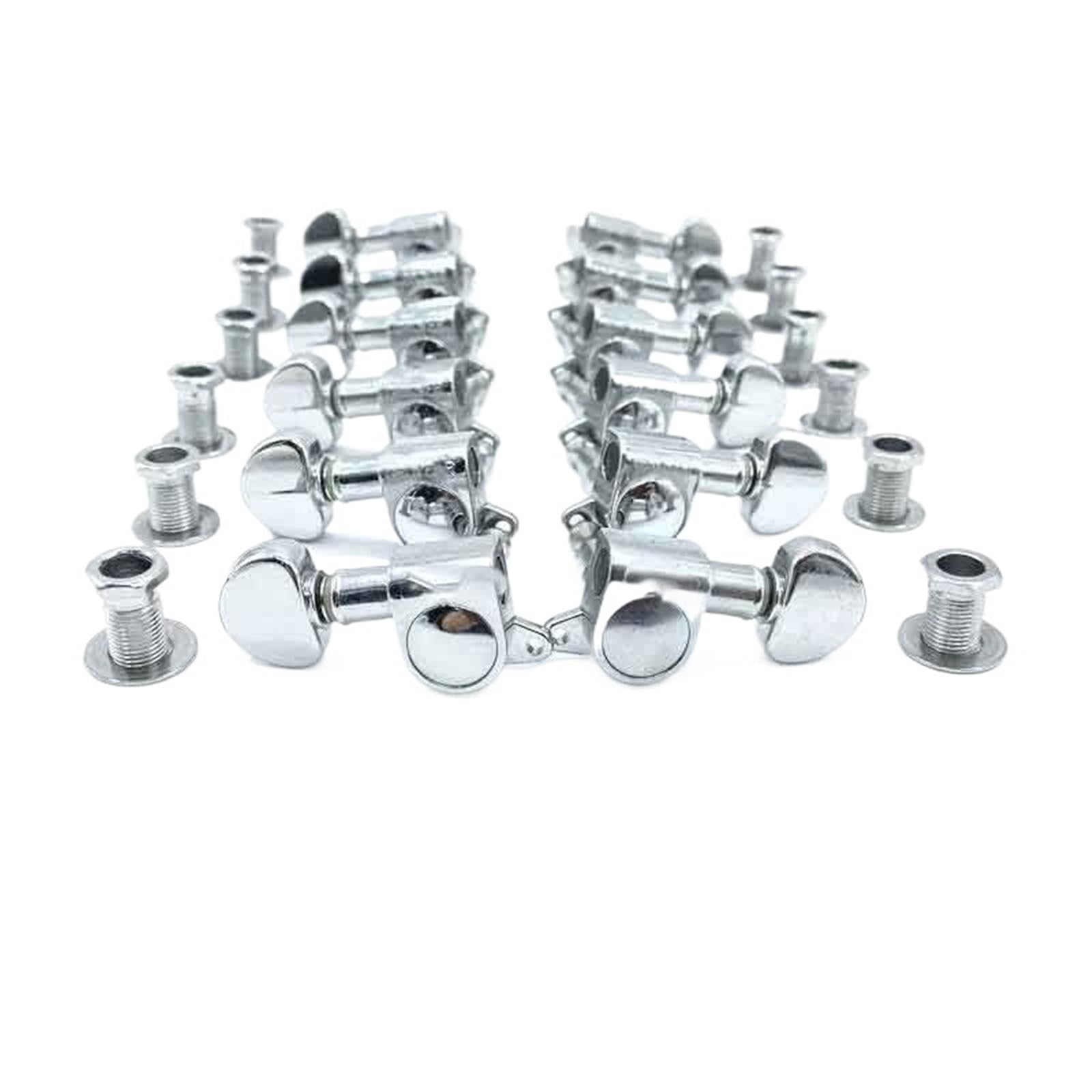 Testa della macchina per accordare la chitarra Chiavi Per Accordatore Per Chitarra A 12 Corde Golden L6R6 Un Set Made In China(Silver)