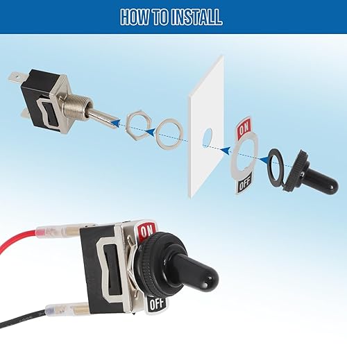 Miniatura 5 de Kit universal de interruptor de derivación de fusible para vehículos remolcados de mini fusibles ATM, con interruptor de palanca basculante