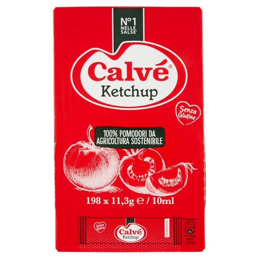 Immagine del prodotto Calvè Ketchup monodose in bustina - 198X10 ml