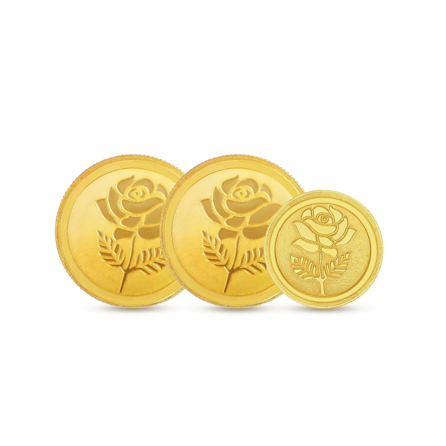 Gold Coin 24K (999 Purity) 4.5 grams | 24 kt Gold Coin/Bar/Bullion | Set of 3 (0.5g + 2g + 2g) | Rose Impression | Combo Coins-image-43