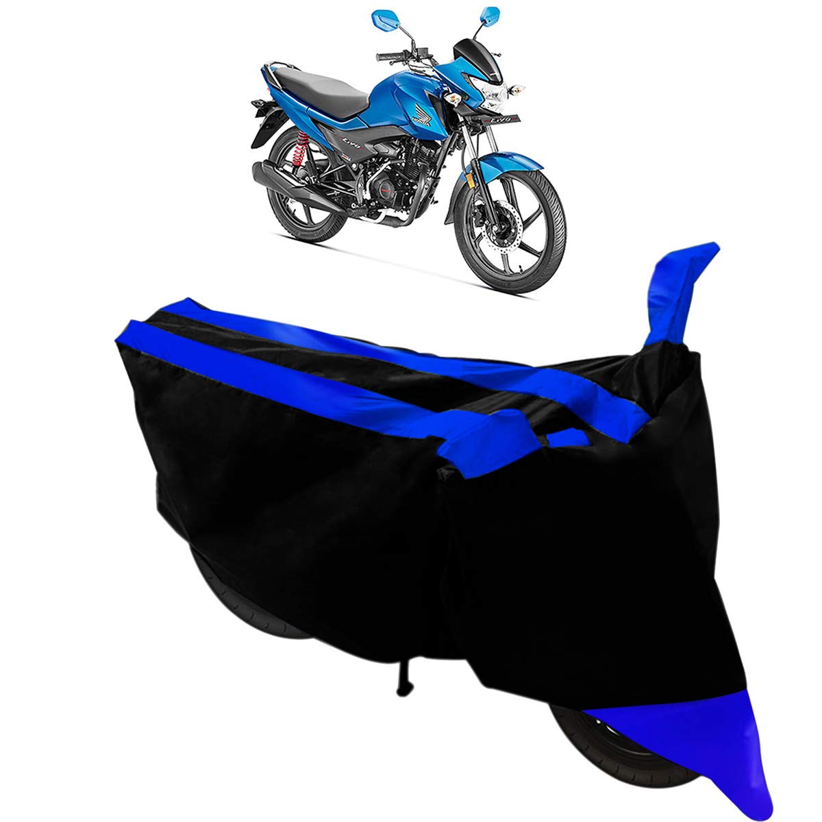 AutokraftZBlack & Blue Dust Proof & Water Resistant Double Mirror Pocket Bike Cover for Honda Livo