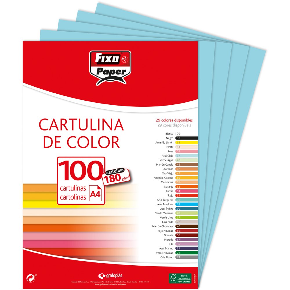 Fixo Paper 11110470 - Pack de 100 – Cartulina blanca A4, 180g — view 104