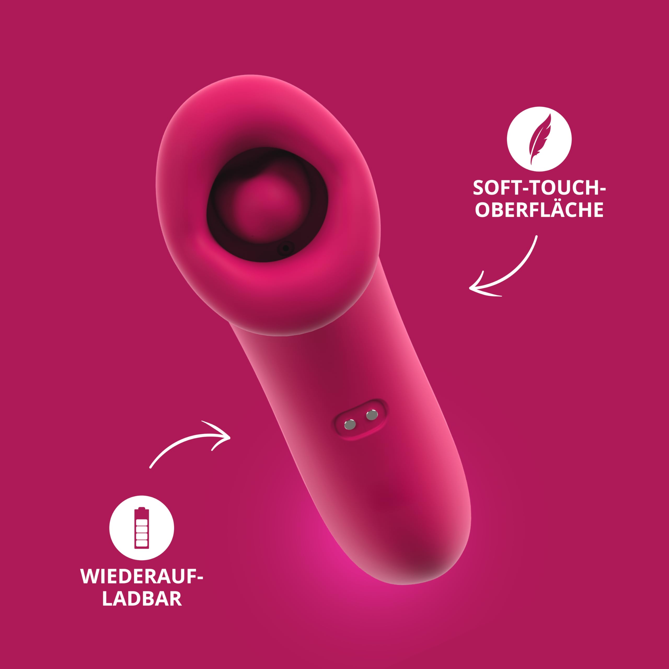 You2Toys Oral Fun Vibratore a ventosa con lingua vibrante, labbra in silicone morbido, 3 modalità di aspirazione + 10 modalità di vibrazione, stimolatore clitoride silenzioso, ricaricabile tramite USB