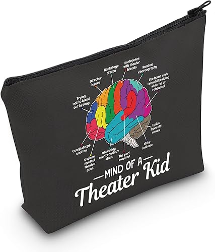 MEIKIUP Mind Of A Theater Kid - Divertidos regalos musicales de Broadway, bolsa de maquillaje para nerd, regalo de teatro para actrices y actores,