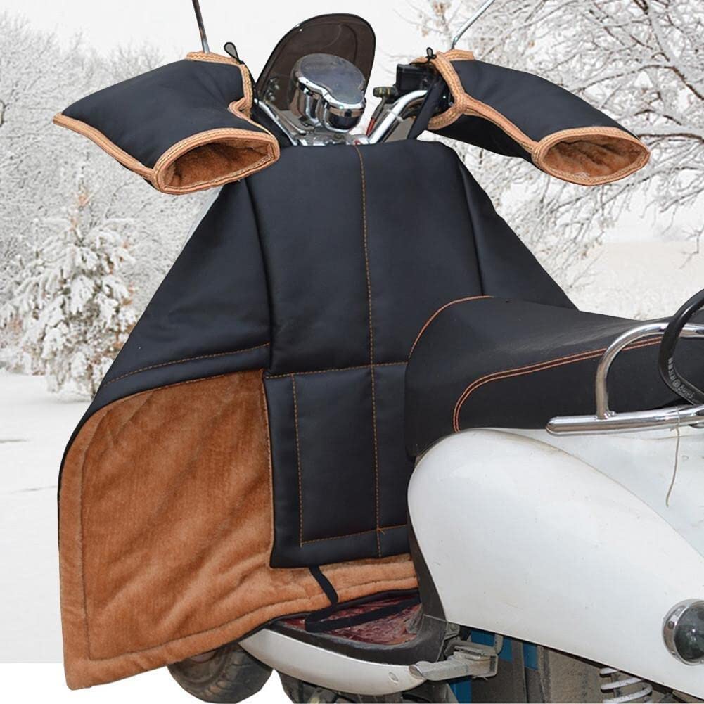 Sanfly Couvre-Jambes pour Scooters, Protection Contre la Pluie, Le Vent et Le Froid, Couverture de Moto, genouillère, Couvre-Jambes, Couette d'hiver avec Manches de poignée