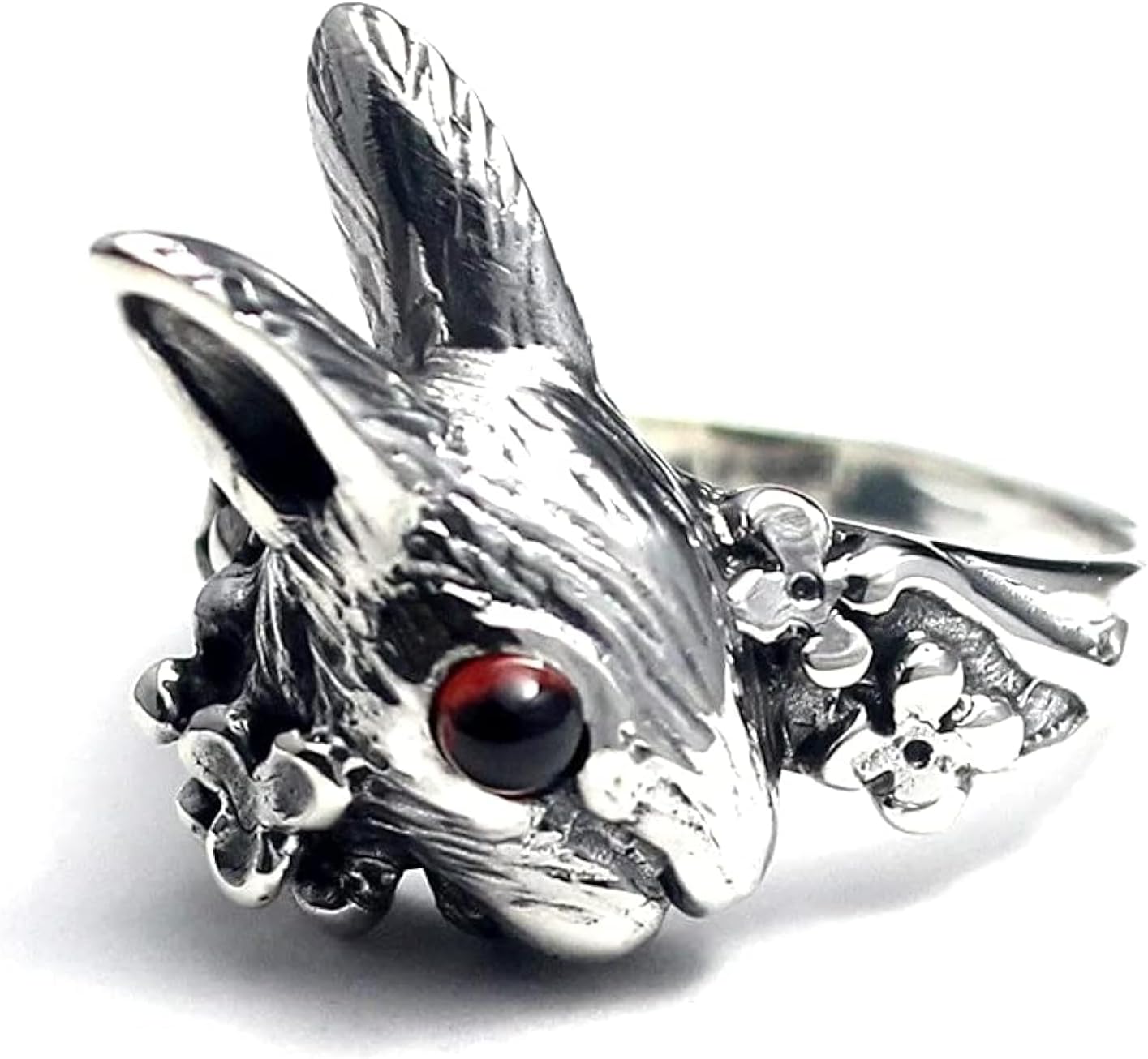 COSUMOSU Rabbit Garnet eyes sterling silver rings for Women