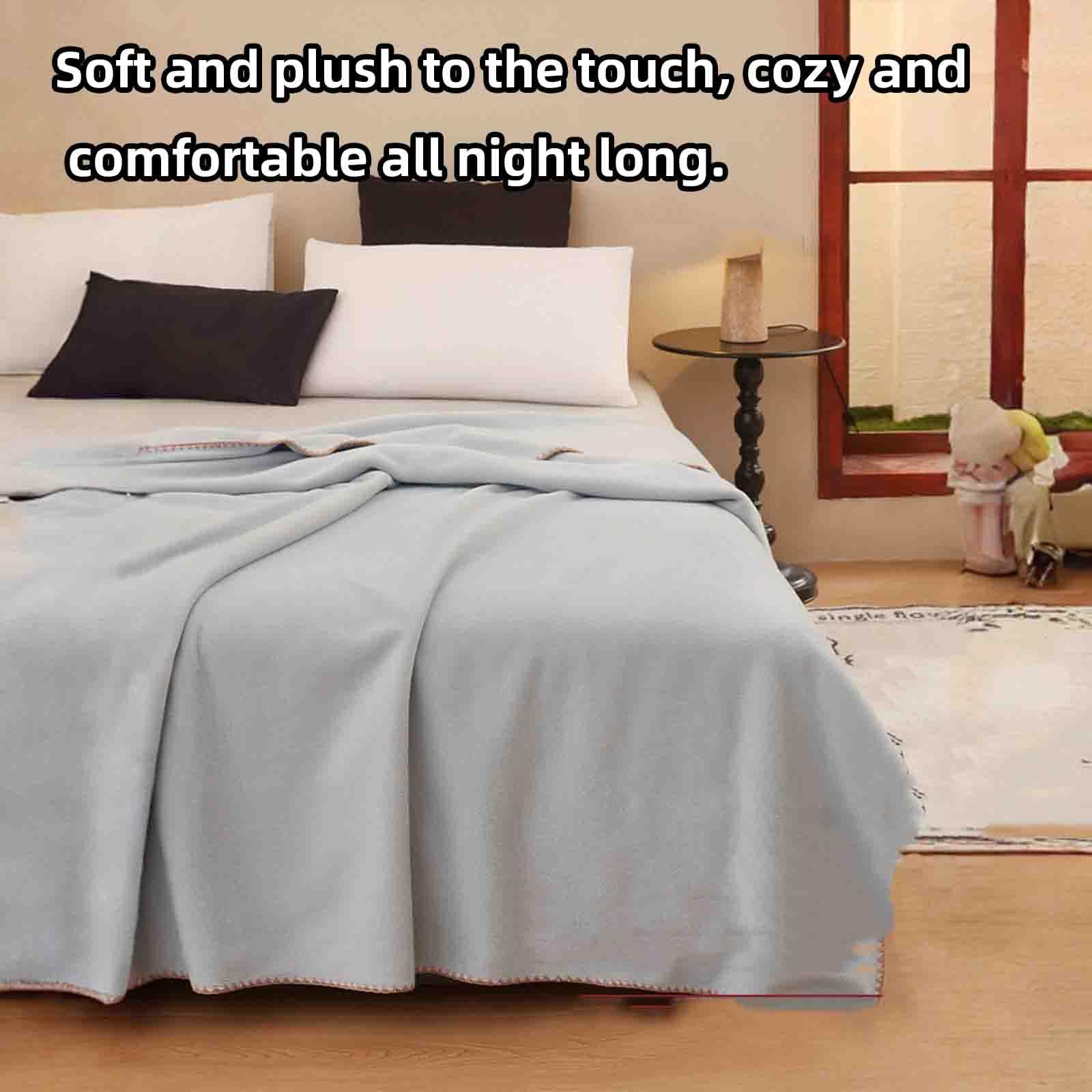 JUSHZ Plaid Matrimoniale Coperta Pile Matrimoniale Plaid Divano Blanket Letto Singolo Primaverile Coperta Termica Leggera Coperta Pile Scaldaletto Copertina Scialle Spesso E Caldo (Gray,180x200cm)