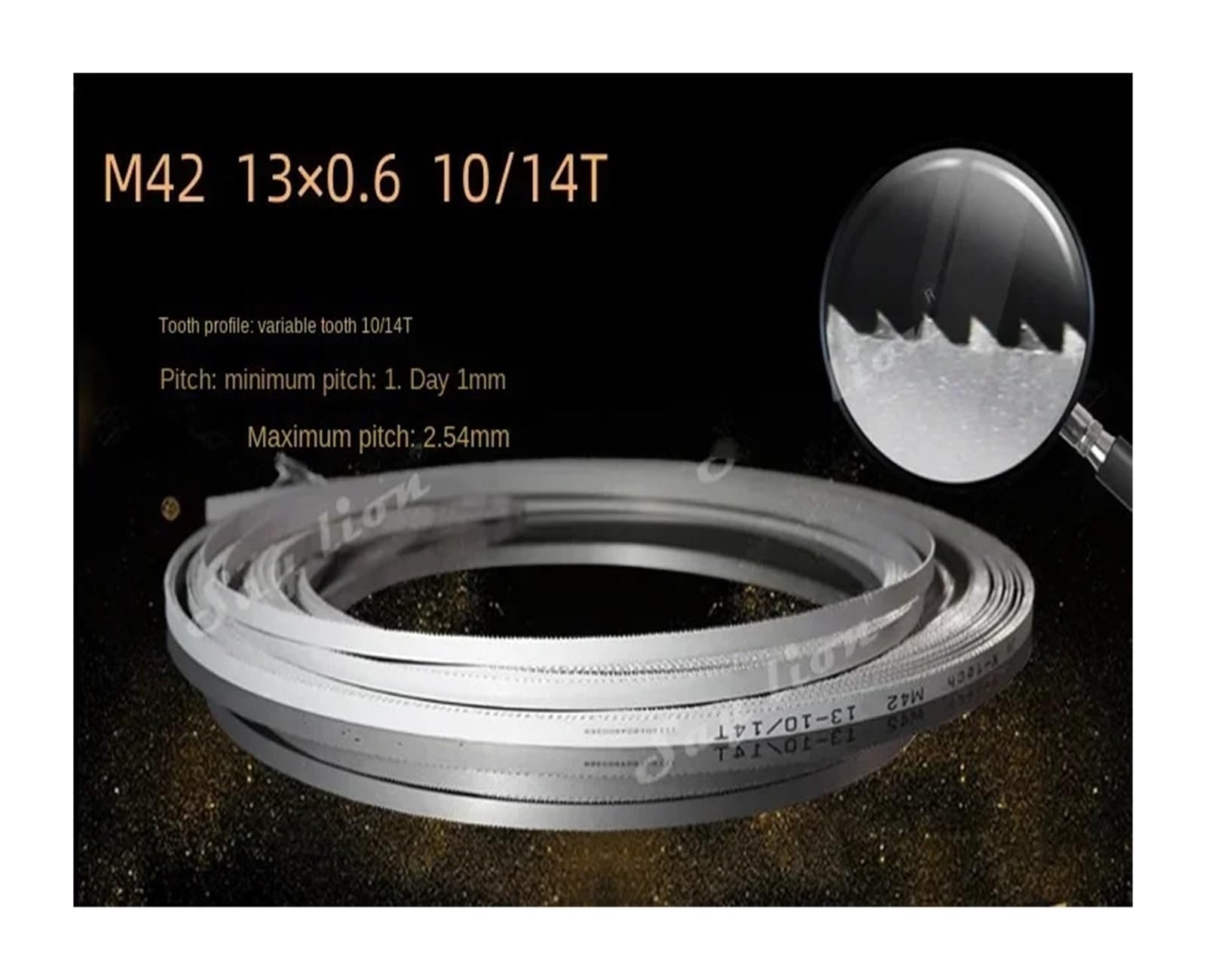Hoja de sierra de cinta bimetálica M42, 1712, 1750, 1790, 2080, 2560x13mm, 6TPI, 14TPI, for corte de Metal de aluminio y madera dura, 1 Uds.(Length 1750mm,10-14Tpi)