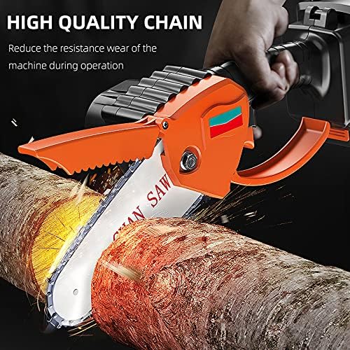 6 Inch Mini Chainsaw Chain with Replacement Saw Chain Bar, 6 Inch Replacement Chains for Portable Mini Chainsaw for Wood Branch Cutting 1/4" Pitch .043" Gauge 37 Drive Links (4 Chains +1 Bar) - 2