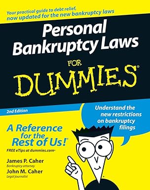 Personal Bankruptcy Laws For Dummies, 2nd Edition book cover