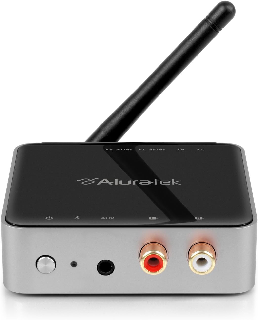 Aluratek ABC53F Bluetooth Audio Receiver and Transmitter with Bluetooth 5 (Stream up to 300 feet), AUX, RCA and Optical Connections Supported, Low Latency, aptX, Wireless Audio TV to Headphones