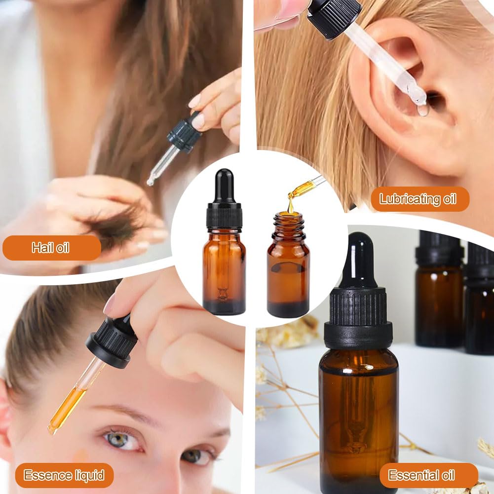 Pack De 100 Botellitas De Cristal ámbar Con Cuentagotas - 50 Ml | Ideales Para Aceites, Sérums, Cosmética Y Viajes