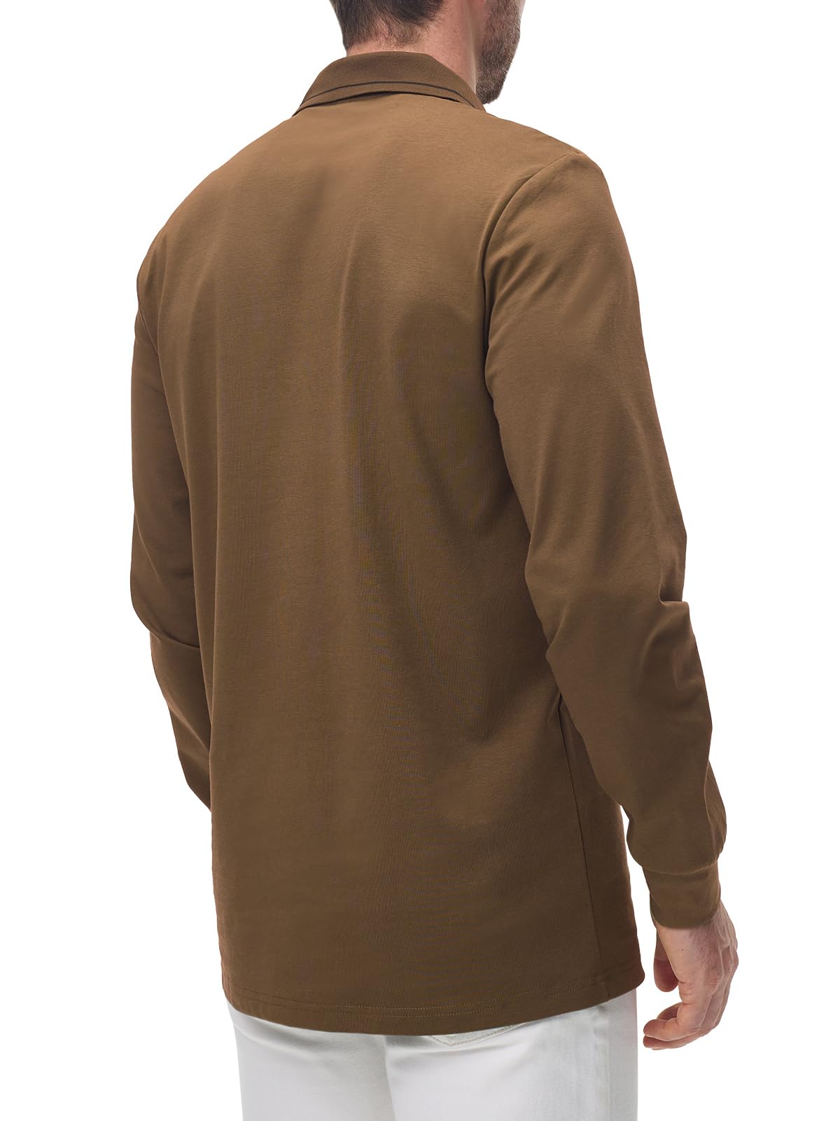 Comilaka Uomo Polo Casual Manica Lunga Poloshirt Top Golf Maglietta Cotone Colori a Contrasto Autunno Inverno Classico