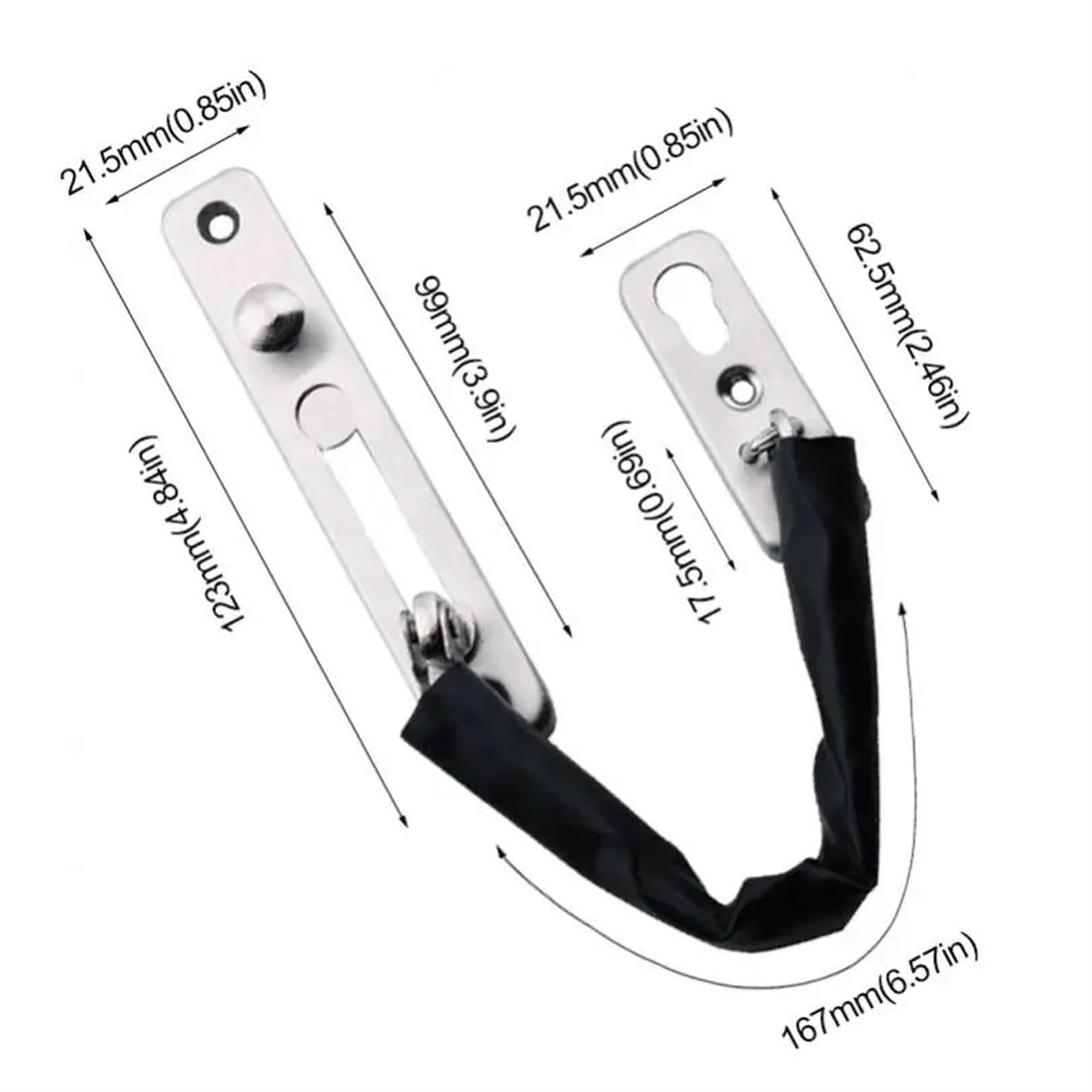 Boulon de sécurité solide en acier inoxydable épais, chaîne protection porte for chambre à coucher/hôtel/famille d'accueil avec étui cuir Pour Maison, Hôtel, Appartement