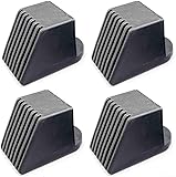 4PCS Fitness Equipment End Cap, Gym Floor Protectors Non-Slip Rubber Square End Cap for 50X50mm Fitness Equipment Ends