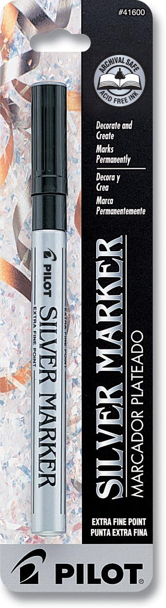 Pilot Silver Metallic Permanent Paint Marker, Extra Fine Point, Single Pen (41600)