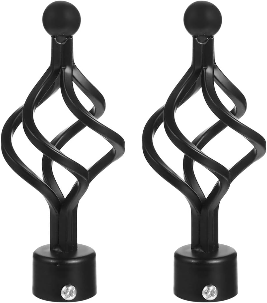 2PCS end Wrought Iron Round end Cap Set Roman Pole Stopper Curtain Pole Cap Metal Curtain Rod Metal Rod Cover cage