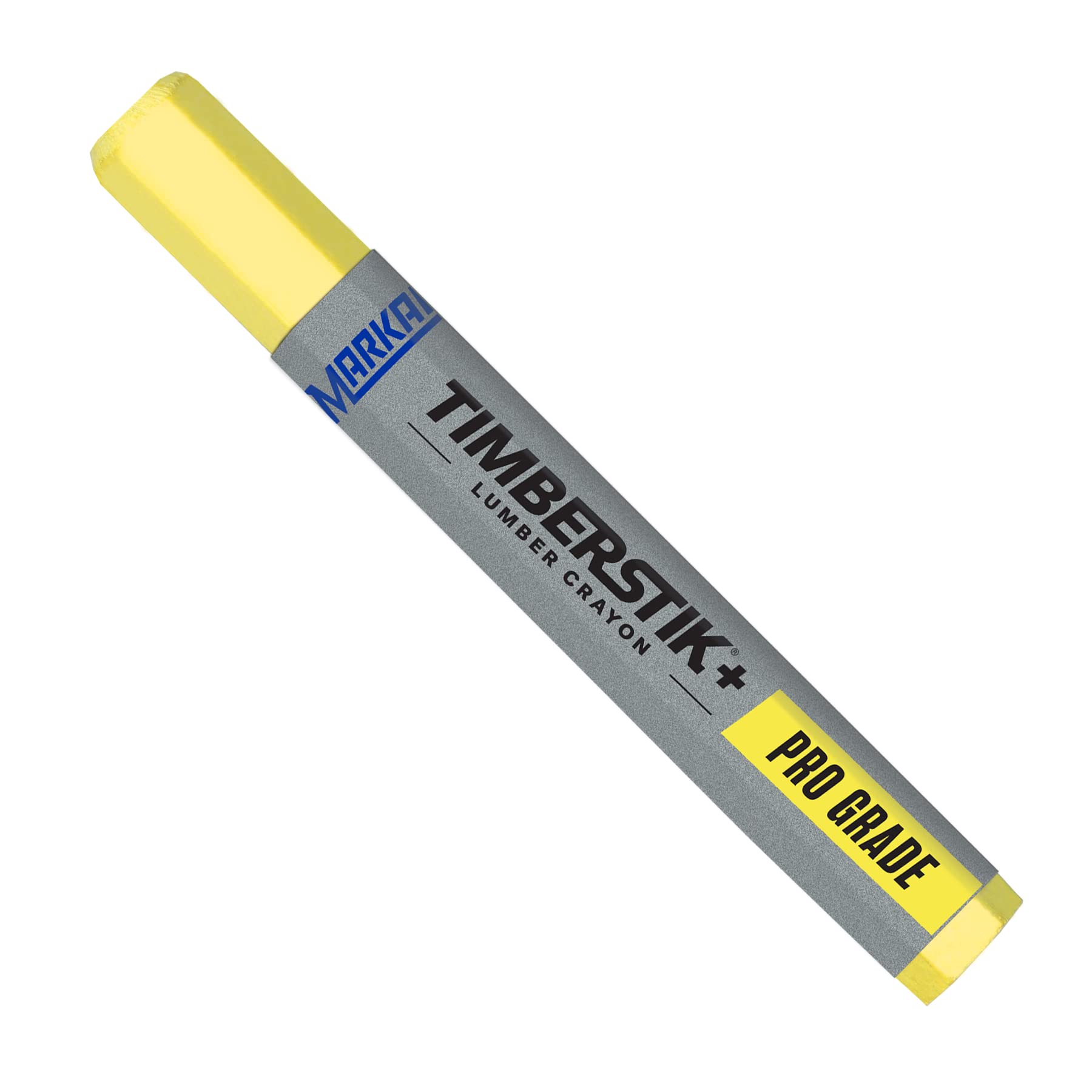 MarkalPro-Ex Extruded Clay Based Crayon, 1/2" Hex, 4-5/8" Length, Yellow (Pack of 12)