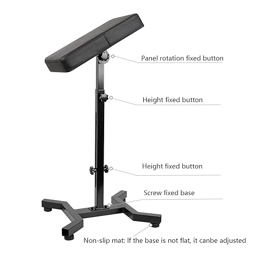 Miniatura 5 de HUOXOU Reposabrazos de tatuaje, soporte para brazos de tatuaje, tatuaje de reposabrazos, reposabrazos de tatuaje, estabilidad de base de cuatro