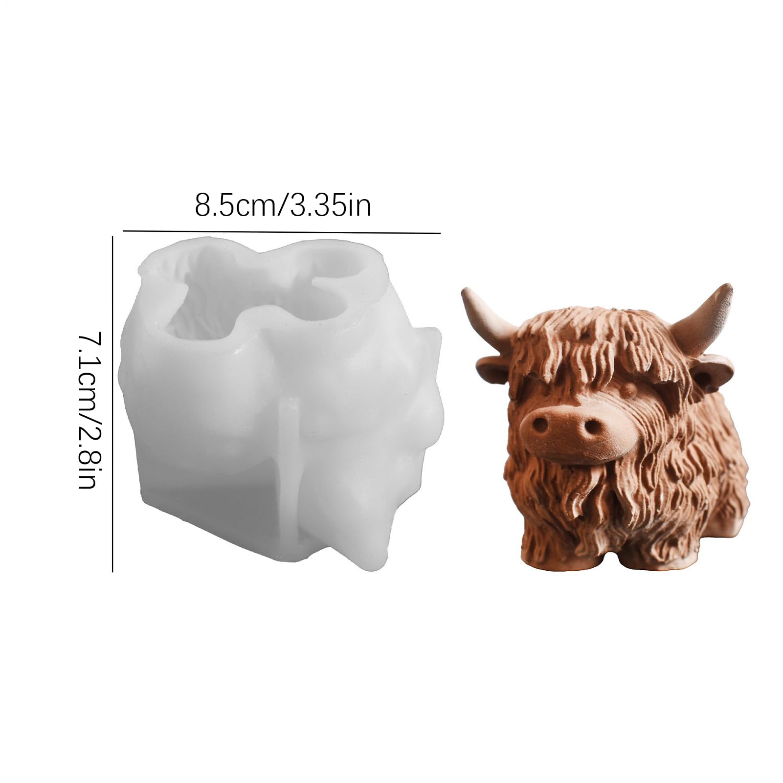 3D Highland Cow Silikonform - Perfekt Für Resin, Seife & Schokolade (Hochlandrind Form)
