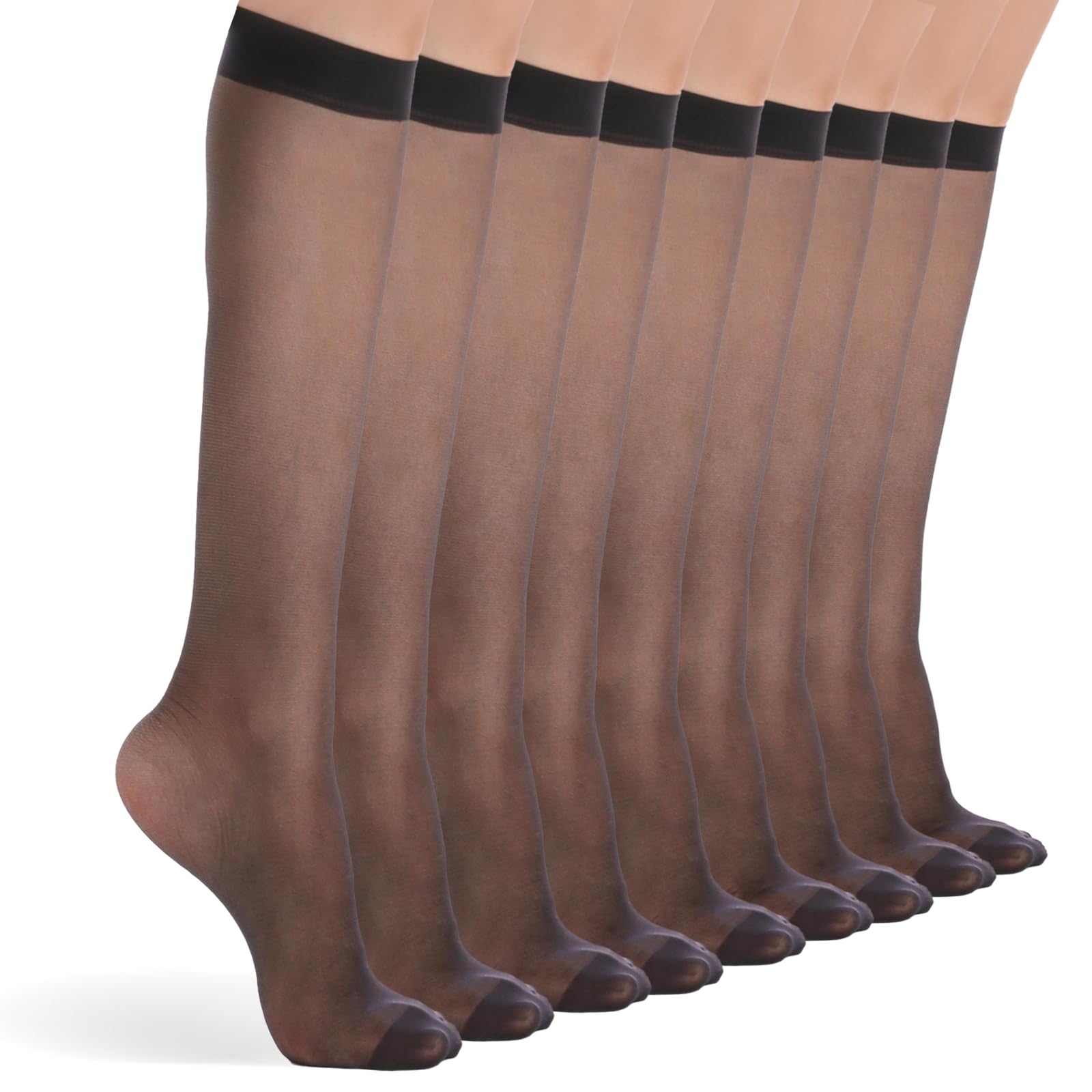 Ha Wa Women's Black 9 Pairs Ankle Sheer Socks For ,Premium 20Dnner Pop Socks In & Nude One Size